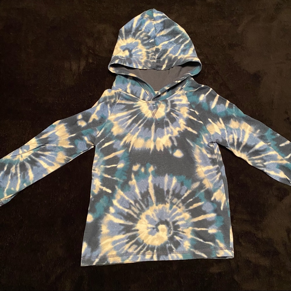 Blue hooded Tye Dye T shirt